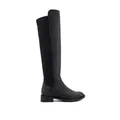 Dune London Womens Leather Block Heel Knee High Boots - 7 - Black, Black
