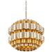 Swoon 3-Lt Pendant - Antique Gold/Gold Dust