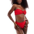 ASOS DESIGN Maya mix and match knot bandeau bikini top in red