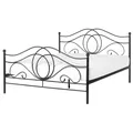 Beliani Metal Eu Double Size Bed Black Lyra