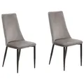 Beliani Set Of 2 Velvet Dining Chairs Grey Clayton