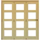 Vertical 0 Panel 4 Lite Plain Clear Glazed Shaker Unfinished White Oak Effect Timber White Oak Veneer Folding Internal Folding Door Set, (H)2060mm (W)1673mm