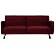 Beliani Velvet Fabric Sofa Bed Red Senja