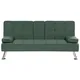 Beliani Modern Fabric Sofa Bed Green Roxen