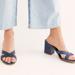 Free People Shoes | Free People New Charlie V Heeled Sandals Blue Croc Leather 41 | Color: Blue | Size: 10