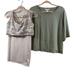 Athleta Tops | Athleta Bundle Lot (3) Tank Top Tee Shirt & Strappy Sports Bra Neutral Size M/L | Color: Cream/Gray | Size: M/L