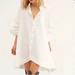 Free People Tops | Free People White Button Down Tunic Shirt | Color: White | Size: S