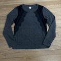 J. Crew Sweaters | J. Crew Crew Neck Lace Trim Sweater | Color: Gray | Size: M
