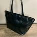 Kate Spade Bags | Kate Spade Black Patent Leather Perforated Logo Shoulder Bag Tote Designer Purse | Color: Black | Size: 10" X 15" X 6"