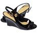 Kate Spade Shoes | Kate Spade Patent Leather 3.5" Wedge Heel Ankle Strap Size 7.5 Sling Back | Color: Black | Size: 7.5