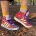 Adidas Shoes | Lisa Frank Style Adidas Psychedelic Animal Print Sneakers | Color: Pink/Purple | Size: 7