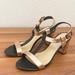 Kate Spade Shoes | Kate Spade Ny Rose Gold/Black Chunky Block Heel Sandals Size 6.5 | Color: Black/Gold | Size: 6.5