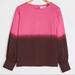 Anthropologie Tops | Anthropologie Porridge Nwt Dorothea Dip Dyed Long Sleeve Blouse Top Xs | Color: Pink | Size: Xs