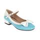 Yellow Blue Girls Sweet Bow Tie Shoes Womens Lolita Mixed Colors Mary Janes Low Heels Ballet Pumps -Blue-4.5