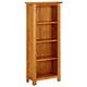 vidaXL Solid Oak Wood Bookcase - Versatile 4-Tier Bookshelf for Living Room and Bedroom, Farmhouse Style, Brown