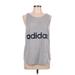 Adidas Active Tank Top: Gray Activewear - Women's Size Large