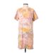 Old Navy Casual Dress - Shift: Orange Paint Splatter Print Dresses - Women's Size Small Tall