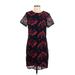 Banana Republic Factory Store Casual Dress - Mini Crew Neck Short Sleeve: Red Print Dresses - New - Women's Size 4