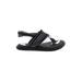 Sanuk Sandals: Slip-on Wedge Casual Black Shoes - Women's Size 7 - Open Toe