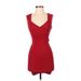 Guess Casual Dress - Bodycon: Red Solid Dresses - Women's Size X-Small