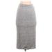 Express Formal Midi Skirt Midi: Gray Tweed Bottoms - Women's Size Small