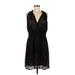 BCBGMAXAZRIA Casual Dress - Party V Neck Sleeveless: Black Solid Dresses - Women's Size Medium