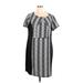 Emma & Michele Casual Dress - Sheath Scoop Neck Short sleeves: Black Print Dresses - Women's Size 20