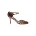 Rickard Shah Heels: Brown Print Shoes - Women's Size 38 - Open Toe
