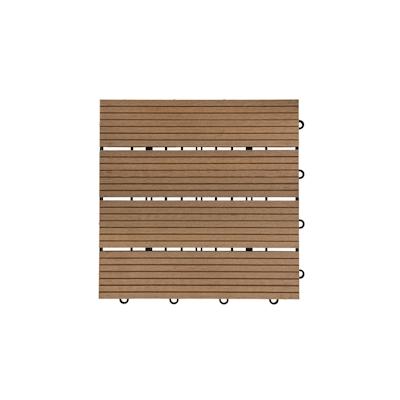 HOME DELUXE - WPC Klickfliese BAVARO - Teak - 9 m² - 11 Fliesen á 30 x 30 cm I Klickfliese Terrassenfliese Balkonfliese