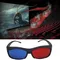 Occhiali 3D blu rosso cornice nera per gioco DVD di film TV anaglifo dimensionale