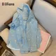 Koreanische glänzende Pailletten Jeans jacke Frauen Jeans jacken weibliche Vintage lose ausgefranste