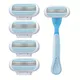 3-Layer Manual Razor With 4 Blades For Women Classic Razor Shaving Replacement Refills Skin