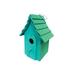 Arlmont & Co. Sheali 10 in x 7 in x 6 in Birdhouse Wood in Green/Blue | 10 H x 7 W x 6 D in | Wayfair ADC596E5F7D64E94827E43E446ED6CCE