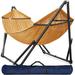 Arlmont & Co. Savada Double Camping Hammock w/ Stand Polyester | 39 H x 79 W x 106.5 D in | Wayfair C41B84076BB84A55863A9997D55741C8