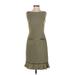 David Meister Cocktail Dress - Sheath: Green Marled Dresses - Women's Size 2