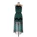 Sweet Storm Casual Dress - Maxi: Teal Chevron Dresses - Women's Size Medium