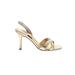 Manolo Blahnik Heels: Gold Solid Shoes - Women's Size 36.5 - Open Toe