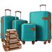 Green Luggage set Suitcase Spinner Lightweight w/ 4 Packing Cubes, TSA Lock Hard Shell Lightweight Travel Password Box