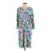 Lands' End Casual Dress: Blue Floral Dresses - Women's Size Small