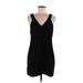 Shein Casual Dress - Mini V-Neck Sleeveless: Black Print Dresses - Women's Size Medium Petite