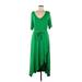 Lands' End Casual Dress - High/Low: Green Dresses - Women's Size Medium