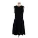 Lark & Ro Casual Dress - DropWaist: Black Solid Dresses - Women's Size Medium