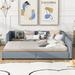 Queen &Twin XL Size Upholstered Platform Bed, PU Mother & Child Daybed