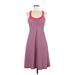 PrAna Active Dress - A-Line: Pink Chevron Activewear - Women's Size Medium