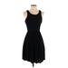 Casual Dress - Mini Scoop Neck Sleeveless: Black Solid Dresses - Women's Size X-Small