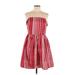 Vineyard Vines Casual Dress - Mini Strapless Sleeveless: Red Print Dresses - Women's Size 12