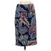 Lularoe Casual Midi Skirt Calf Length: Blue Print Bottoms - Women's Size Small
