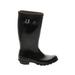 Hunter Rain Boots: Black Print Shoes - Women's Size 7 - Round Toe