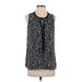 Tommy Hilfiger Sleeveless Blouse: Black Floral Tops - Women's Size Small