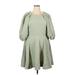 ASOS Casual Dress - Mini Crew Neck 3/4 sleeves: Green Solid Dresses - Women's Size 20